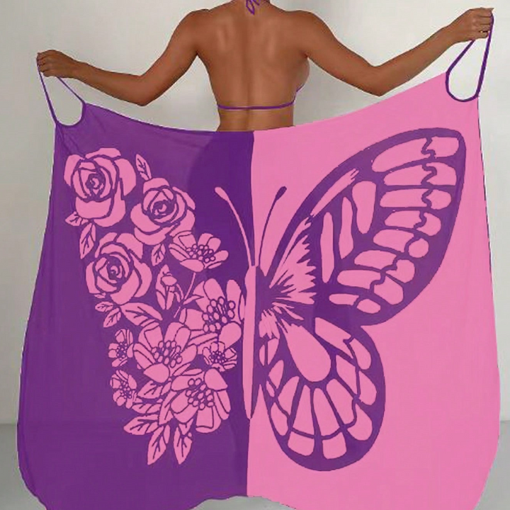 Vera – Vestido playero con estampado de mariposas
