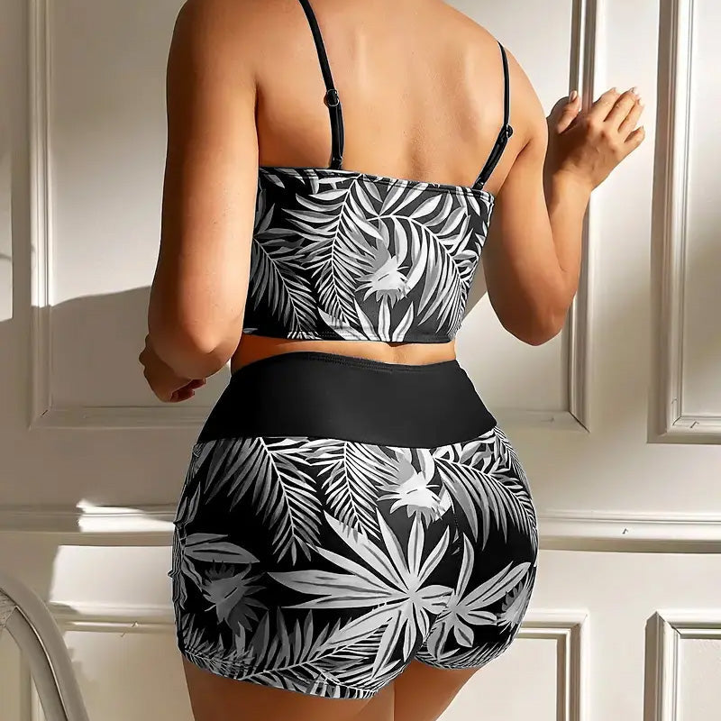 Kaia – Tankini de dos piezas con estampado tropical