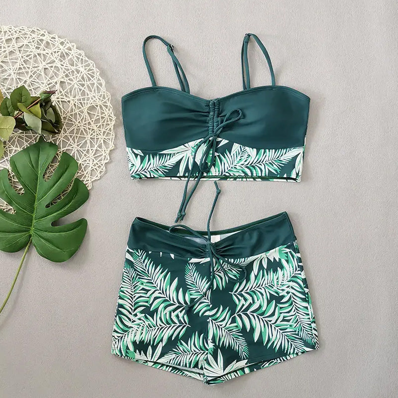 Kaia – Tankini de dos piezas con estampado tropical