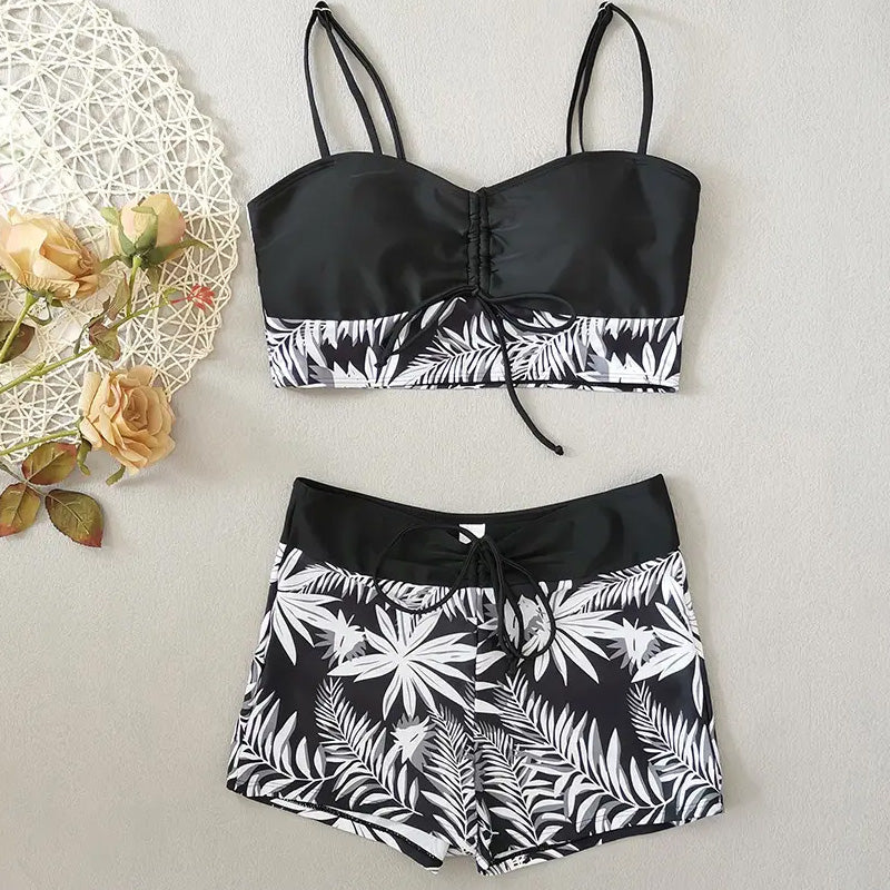 Kaia – Tankini de dos piezas con estampado tropical