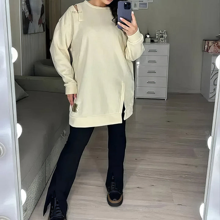 Vestido elegante casual para mujer con aberturas